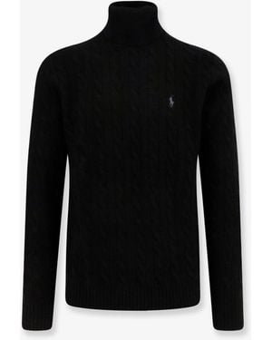 Polo Ralph Lauren Wool And Cashmere Jumper With Frontal Logo - Black