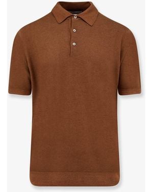Corneliani Virgin Wool Polo Shirt - Brown
