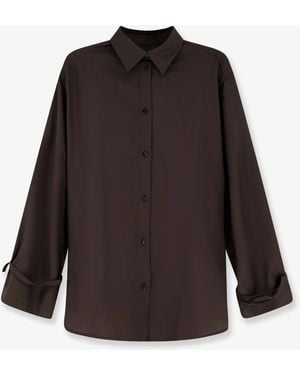 TOTEME Tie-Cuff Wool Shirt - Grey