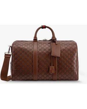 Gucci Gg Emblem Duffle Bag - Brown