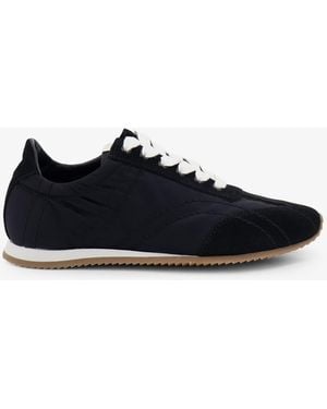 TOTEME Nylon And Suede Trainers With All-Over Stitching - Black