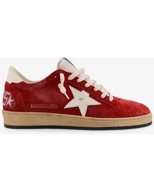 Golden Goose Deluxe Brand Ball Star Suede Low-Top Trainers - Red