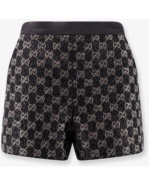 Gucci Lightweight Lamé Wool Tweed Shorts - Black