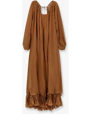 Mes Demoiselles Crash Long Viscose Dress - Brown