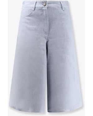 Alysi Délavé Linen Bermuda Shorts - Blue