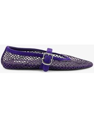 Alaïa Ballerine Flat Mesh Ballerinas With Rhinestone Detail - White