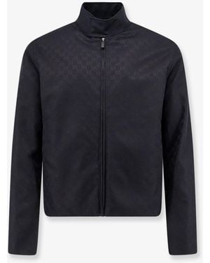 Gucci Gg Cotton Fabric Jacket - Blue