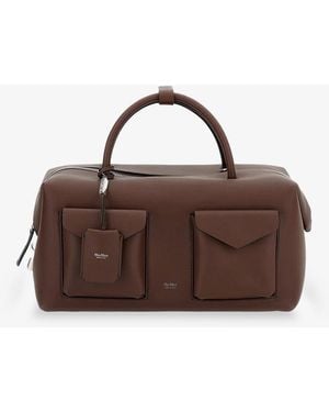 Max Mara Holdall Cargo Leather Handbag - Brown