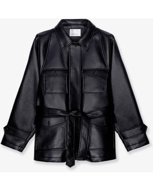 Frankie Shop Kelia Faux Leather Trench - Black