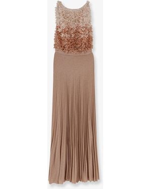 Elisabetta Franchi Evening Gown Voile - Natural