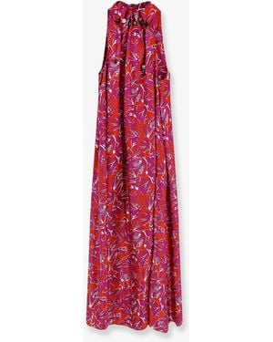 Max Mara Mxmcartone Silk Long Dress - Red