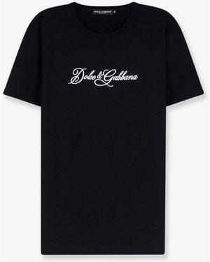 Dolce & Gabbana Cotton T-Shirt With Logo - Black