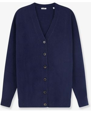Aspesi Wool And Cashmere Blend Cardigan - Blue
