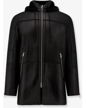 DFOUR® Long Leather Jacket - Black