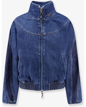 Givenchy Denim Jacket With Embroidered Lettering Logo - Blue