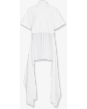 Alaïa Asym Cotton Blend T-Shirt - White