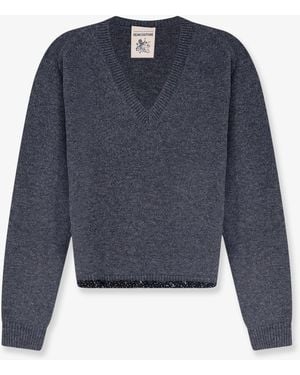 Semicouture Virgin Wool And Cashmere Jumper - Blue