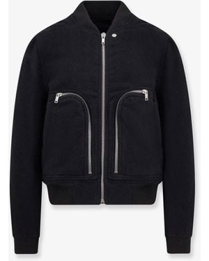 Rick Owens Bauhaus Flight Virgin Wool Bomber - Blue