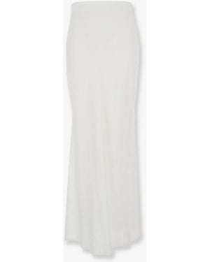 Brunello Cucinelli Satin Long Skirt - White