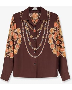 Versace Informal Silk Shirt - Brown