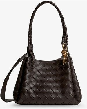 Bottega Veneta Parachute Leather Crossbody Bag - Black
