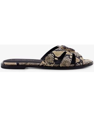 Pinko Milly Low Leather Sandals - Black