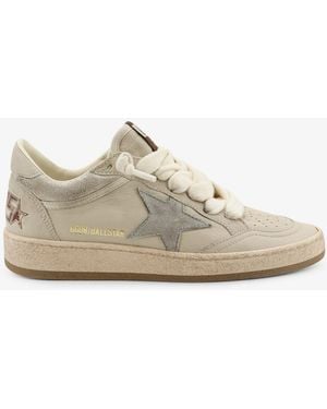 Golden Goose Ballstar Leather Trainers With Iconic Side Logo - White