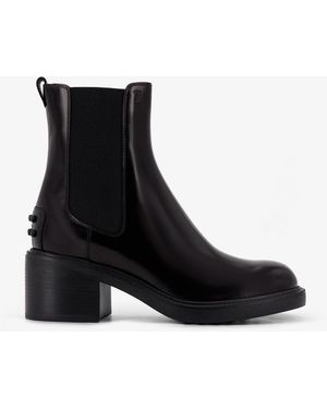 Tod's Gomma T60 Leather Ankle Boots - Black