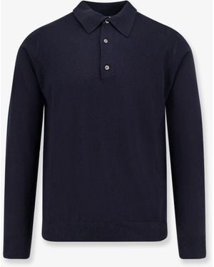 Alpha Studio Silk And Cashmere Polo Shirt - Blue