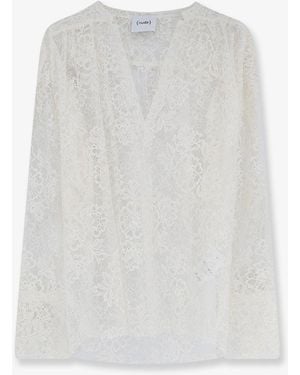 Nude Lace Shirt - White
