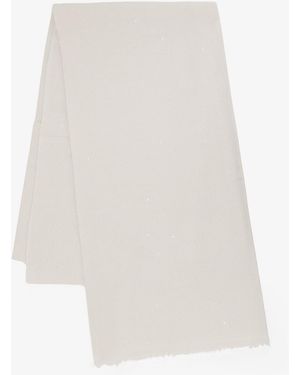 Brunello Cucinelli Cashmere And Silk Scarf - White