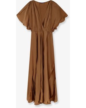 Mes Demoiselles Cascais Long Viscose Dress - Brown