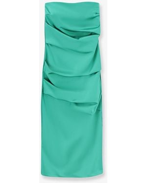 Chiara Boni Draped Satin Dress - Green