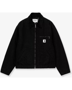 Carhartt Detroit Canvas Jacket With Front Logo Patch - Black