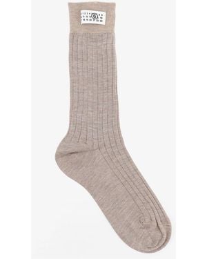 MM6 by Maison Margiela Wool Blend Socks - White