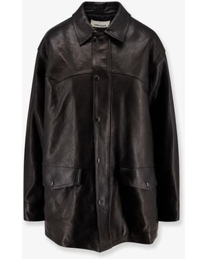 Tonywack Long Padded Leather Jacket - Black