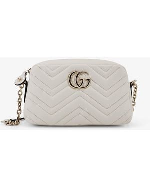 Gucci Gg Marmont Leather Camera Bag - Natural