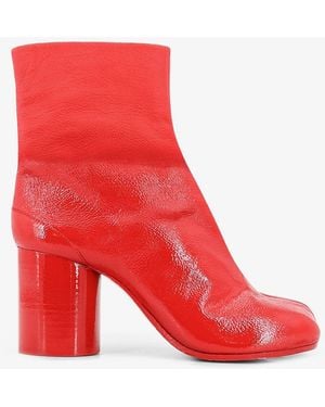 Maison Margiela Leather Tabi Boots - Red
