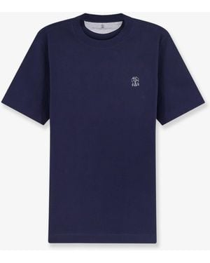 Brunello Cucinelli Cotton T-Shirt - Blue