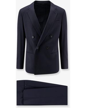 Giorgio Armani Slim Lightweight Virgin Wool Suit - Blue