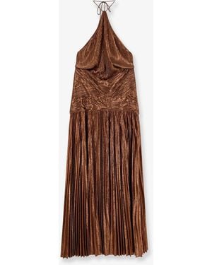 retroféte Pleated Dress - Brown