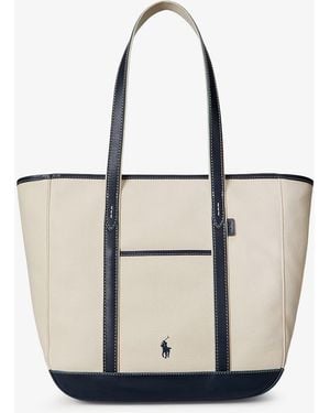 Polo Ralph Lauren Logo Canvas Tote Bag - White