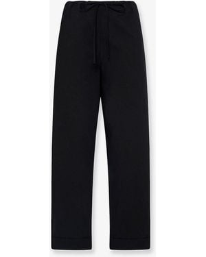 The Row Delano Cotton Trousers - Black