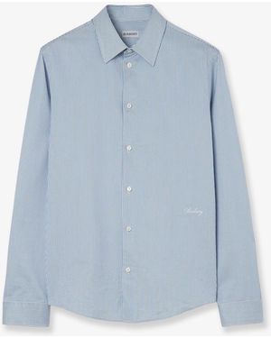 Burberry Shirt Striped Cotton - Blue