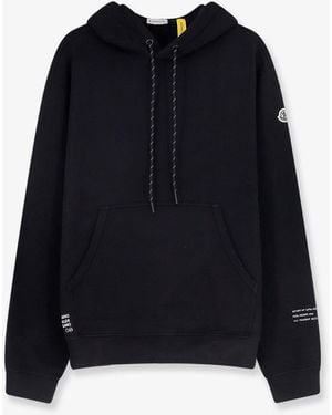 Moncler Cotton Hoodie With Logo - Blue