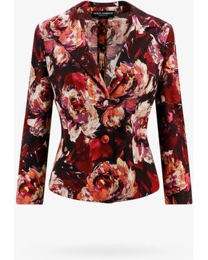 Dolce & Gabbana Peony Print Cady Blazer For - Red
