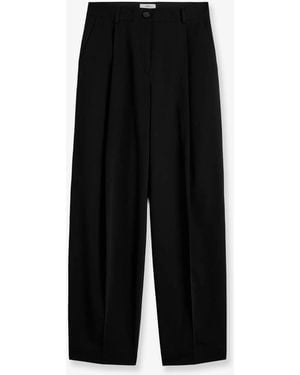 TOTEME Single Pleat Cotton Trousers - Black