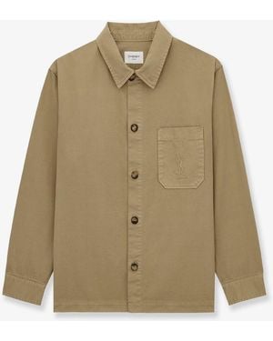 Saint Laurent Cassandre Certified Cotton Overshirt - Natural