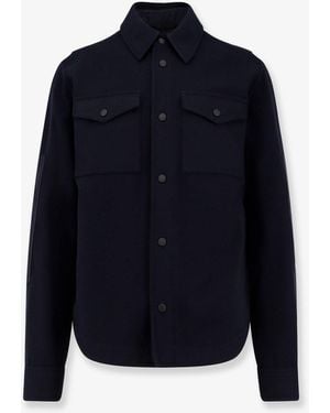 Moncler Shirt/Jacket With Iconic Logo Patch - Blue