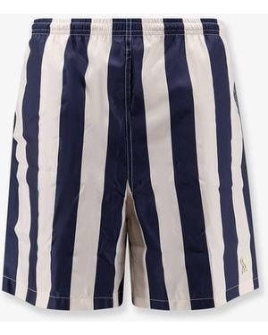 Ami Paris Nylon Swim Shorts With Striped Pattern - Blue
